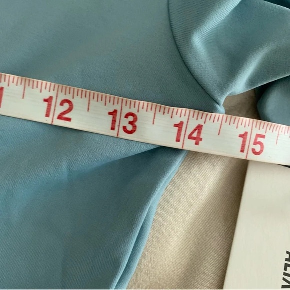 ALIX NYC Jules Body Deep V-Neck Long Sleeve Bodysuit Thong Blue Small NWT $195. - Picture 9 of 10